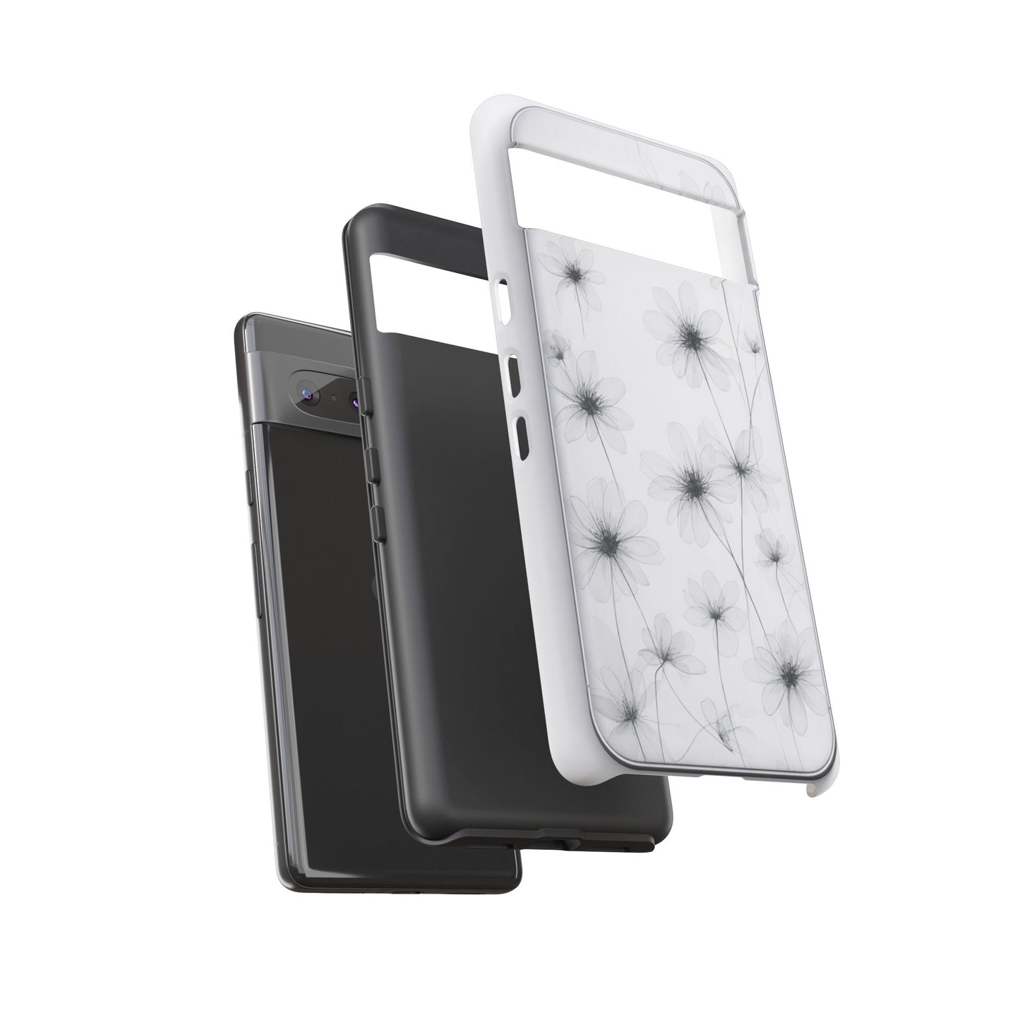 Tough Case — Black & White Floral Tough Phone Case