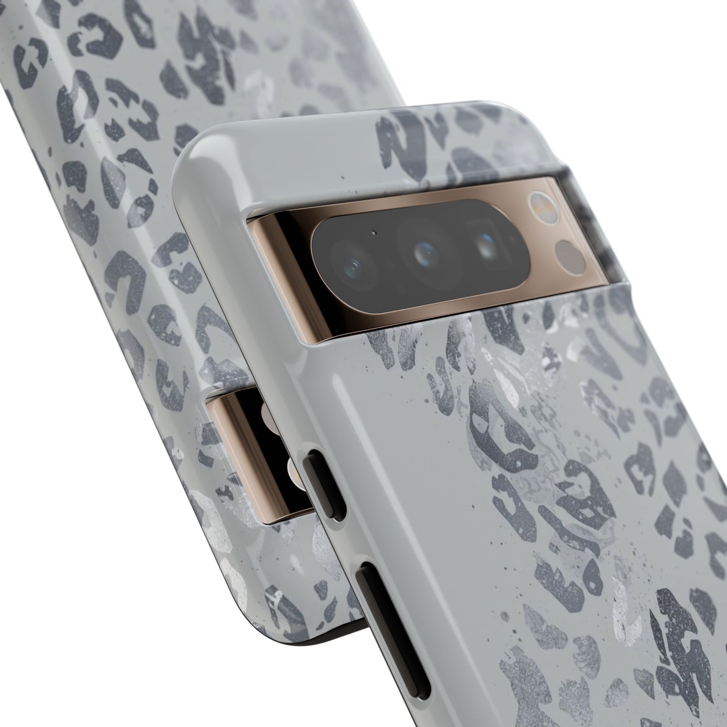 Gray Leopard Print Tough Phone Case