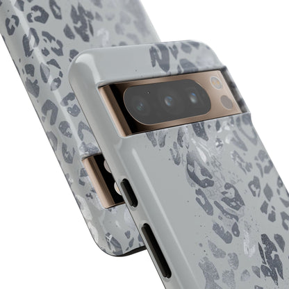 Gray Leopard Print Tough Phone Case