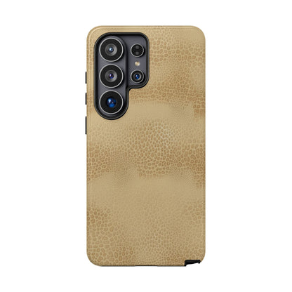 Tan Distressed Leather Texture Phone Case — Rugged Protective iPhone Cover