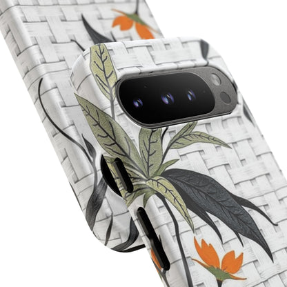 Floral Woven Tough Phone Case — Protective Botanical iPhone Cover