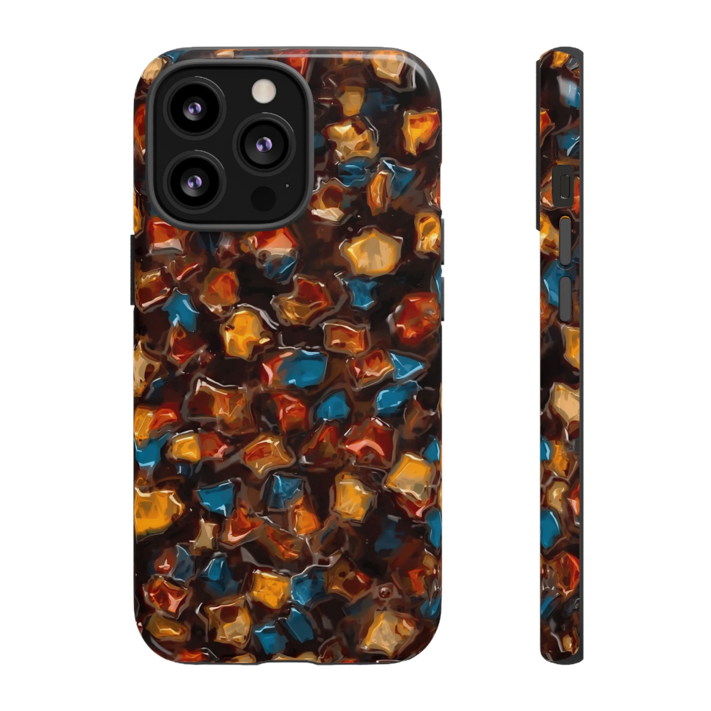 Phone Case - Amber Tortoiseshell Mosaic Protective Cover