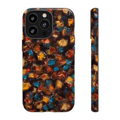 Phone Case - Amber Tortoiseshell Mosaic Protective Cover
