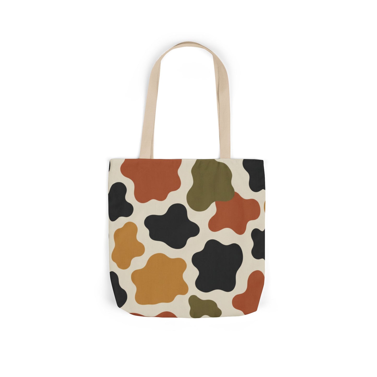 Abstract Earth-Tone Pattern Canvas Tote Bag