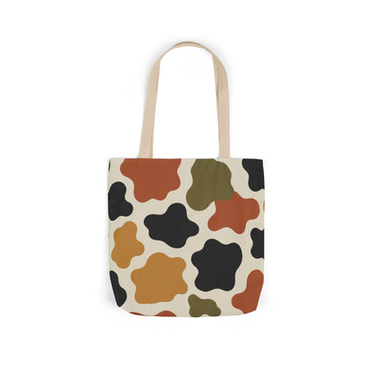 Abstract Earth-Tone Pattern Canvas Tote Bag