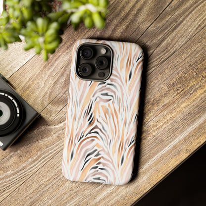 Tough Case — Neutral Watercolor Tiger Stripe Phone Case