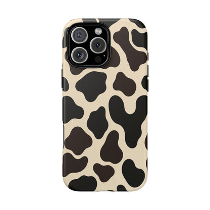 Cow Print Phone Case — Black & Cream Protective  Case