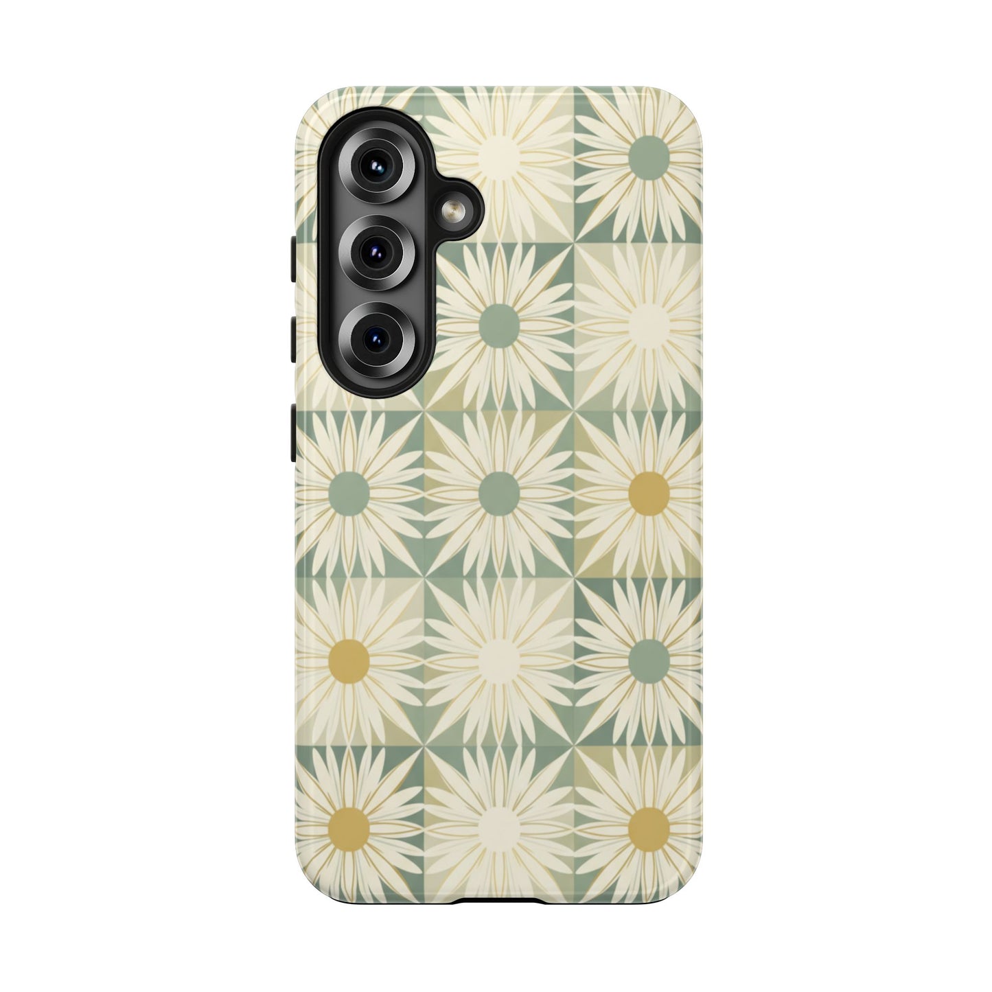 Retro Daisy Tough Phone Case — Vintage Floral Protective Cover for iPhone