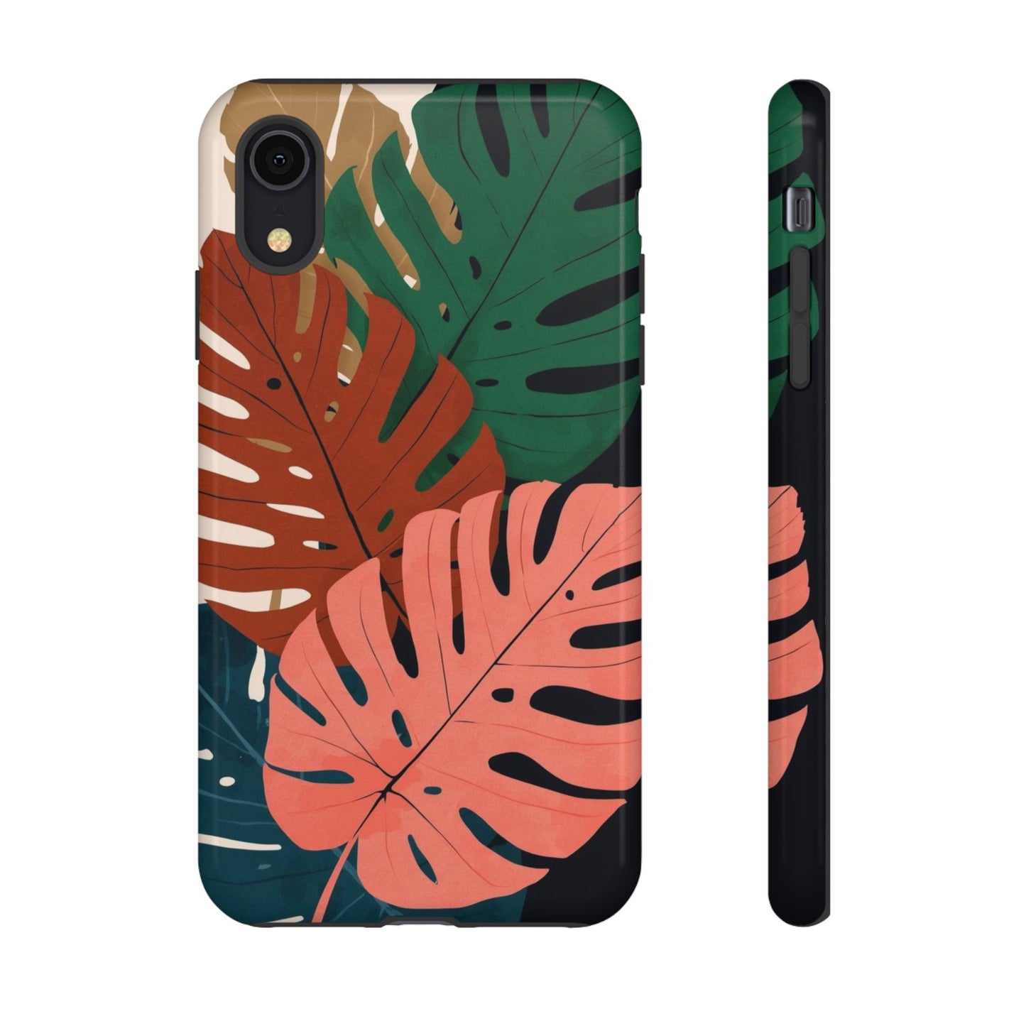 Tropical Monstera Phone Case — Colorful Leaf Protective Tough Case