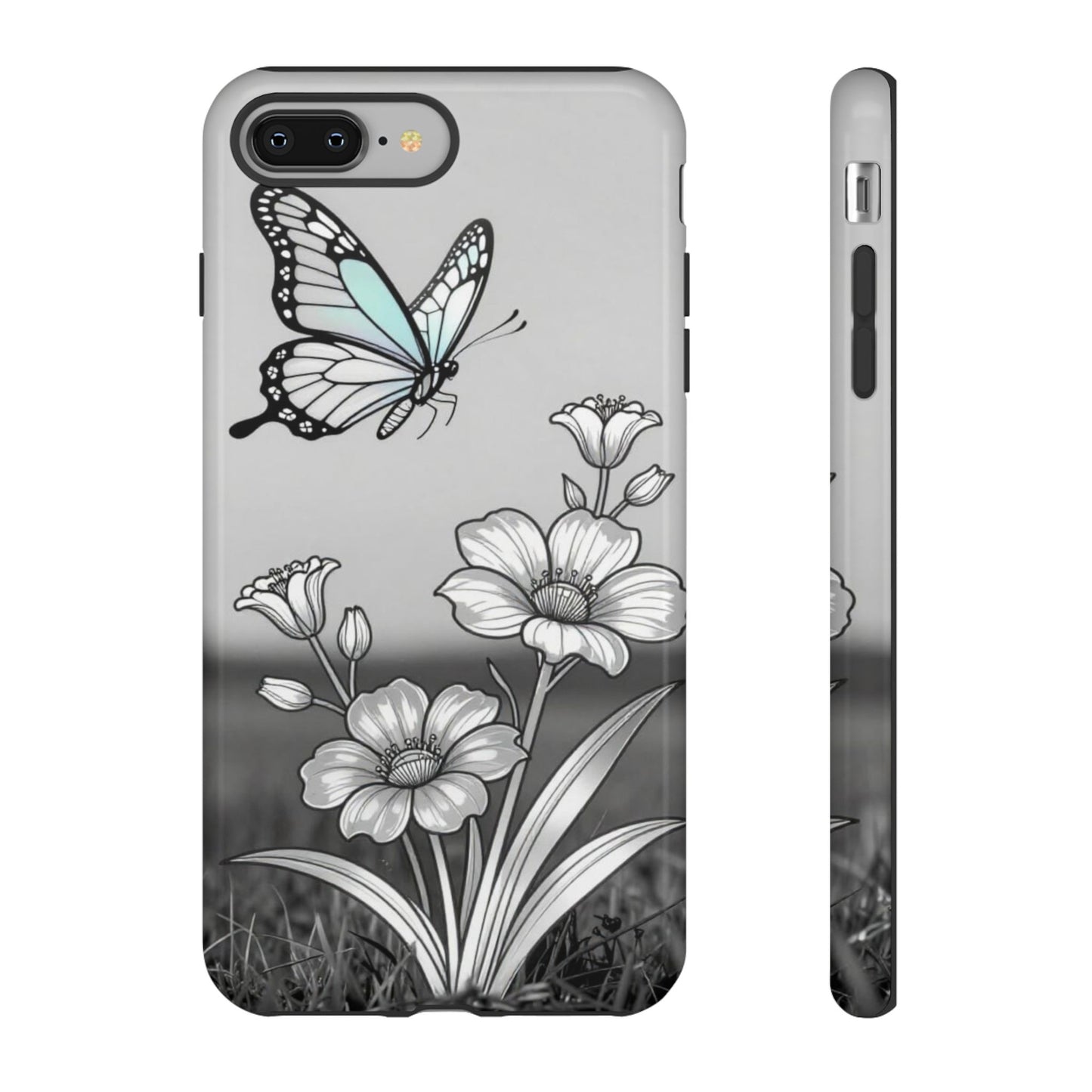 Butterfly & Wildflower Tough Phone Case — Durable Floral Phone Cover