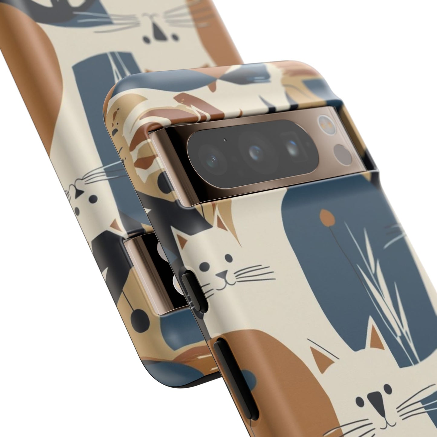 Cat Pattern Phone Case – Retro Abstract Cats Protective iPhone Cover