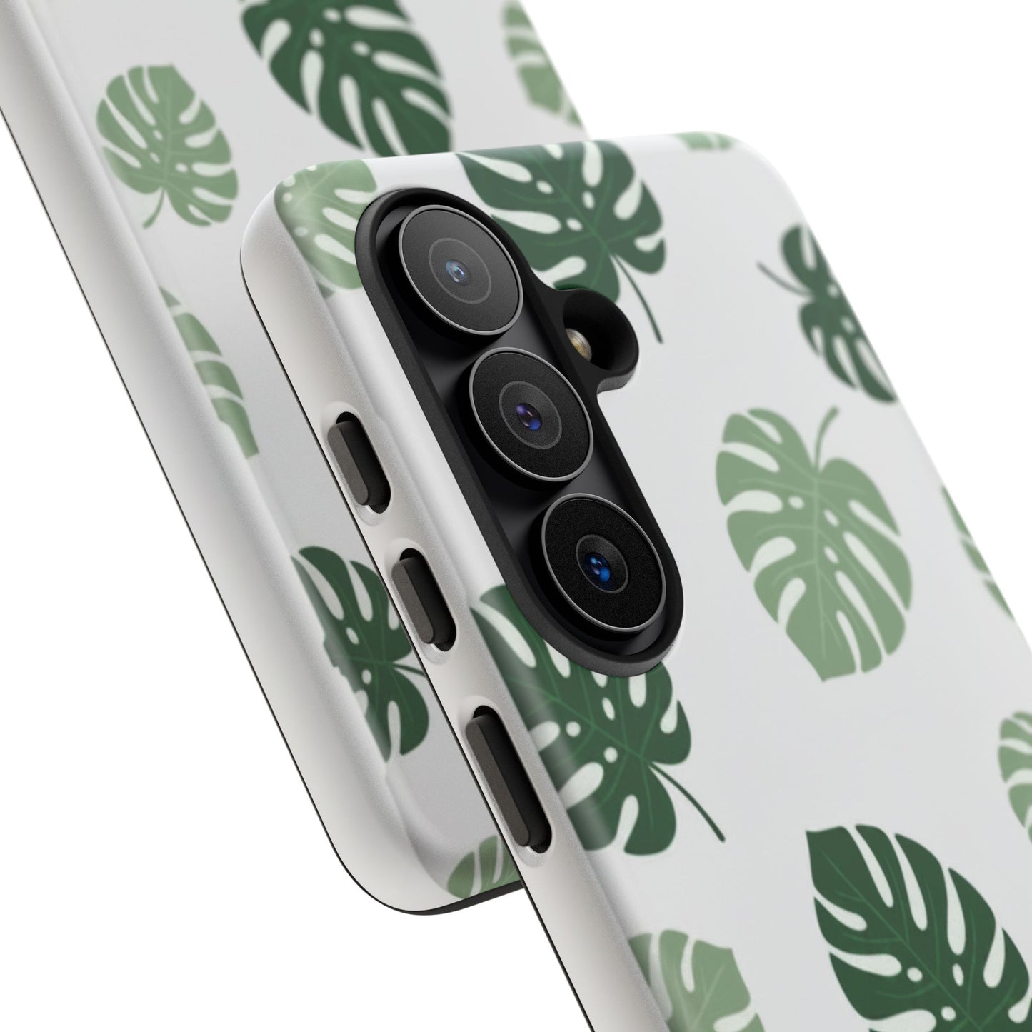Monstera Leaf Tough Phone Case – Tropical Green Palm Pattern Protective Cover