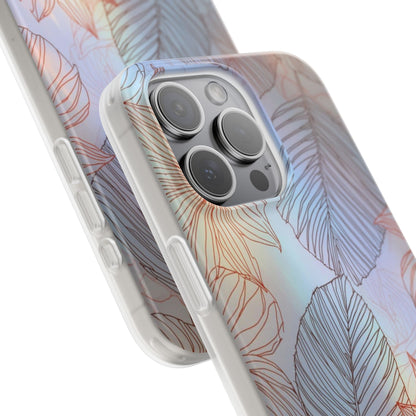 Floral Holographic Phone Case — Iridescent Leaves & Flowers Flexi Case