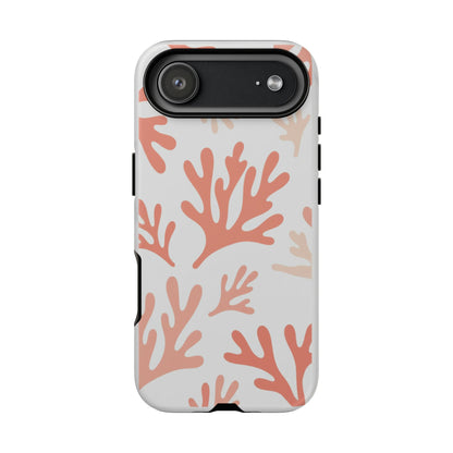 Coral Reef Pattern Tough Phone Case — Pink Beachy Protective Cover