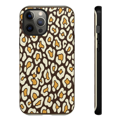 Leopard Print Tough Phone Case — Durable Protective iPhone Cover