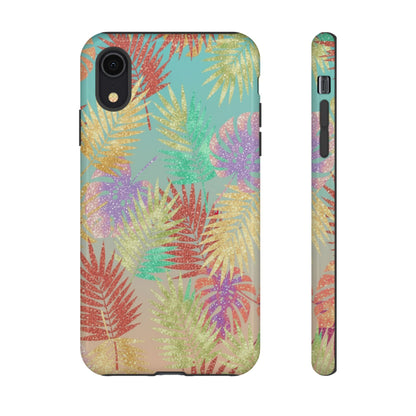Tropical Palm Leaf Tough Phone Case – Colorful Pastel Botanical Protection