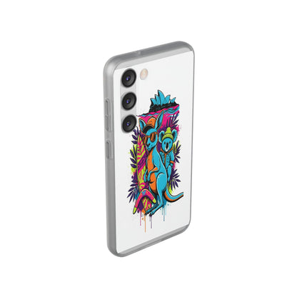 Kangaroo & Koala Surf Phone Case — Neon Aussie Beach Vibes Flexible Case
