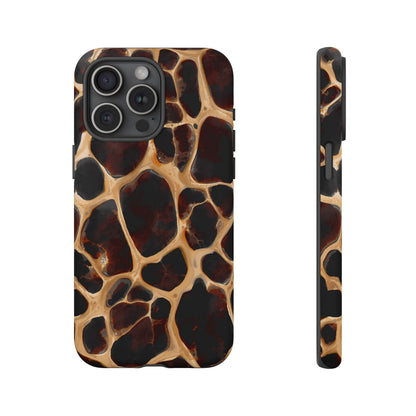 Phone Case — Brown Leather Dot Texture Rugged Protective Cover
