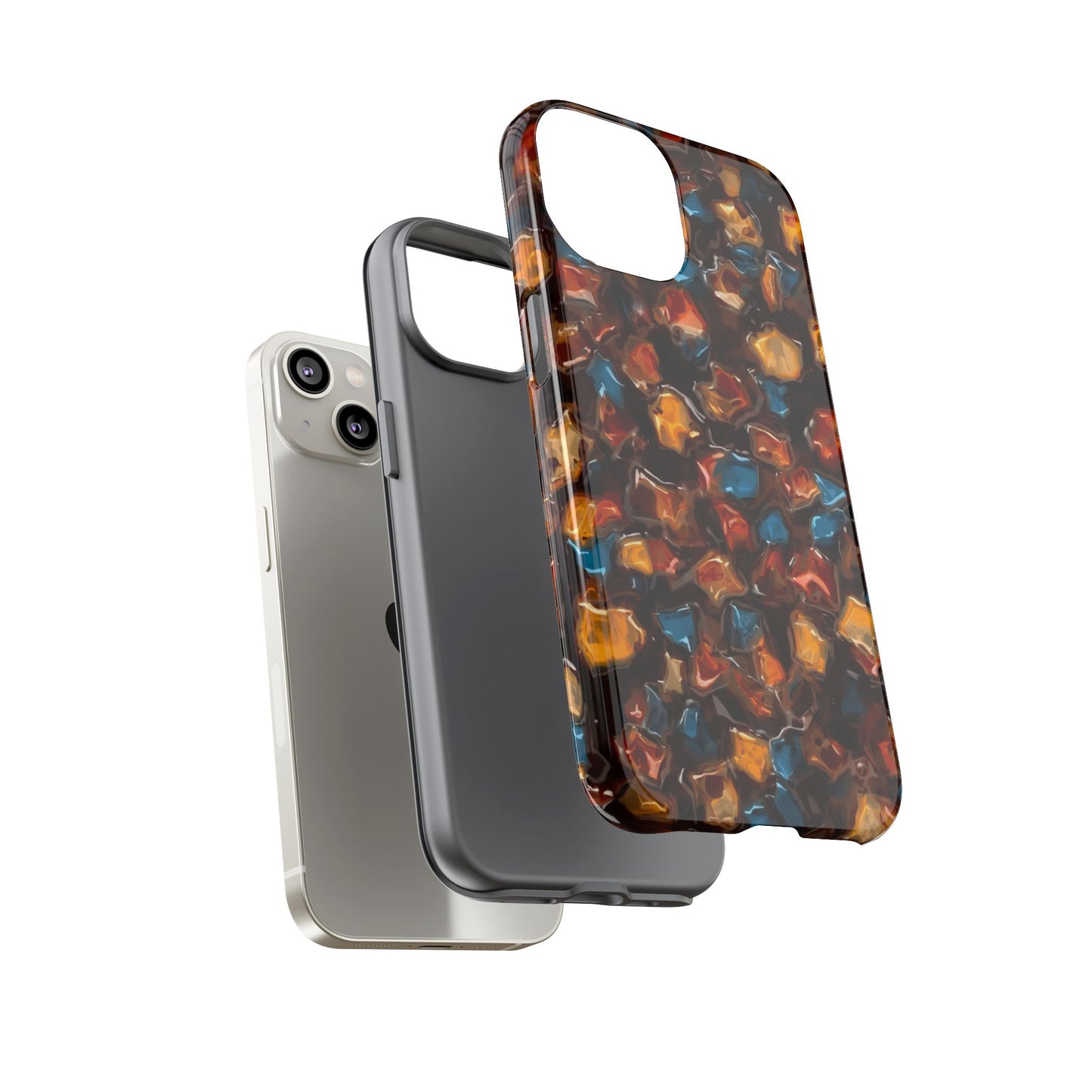 Phone Case - Amber Tortoiseshell Mosaic Protective Cover
