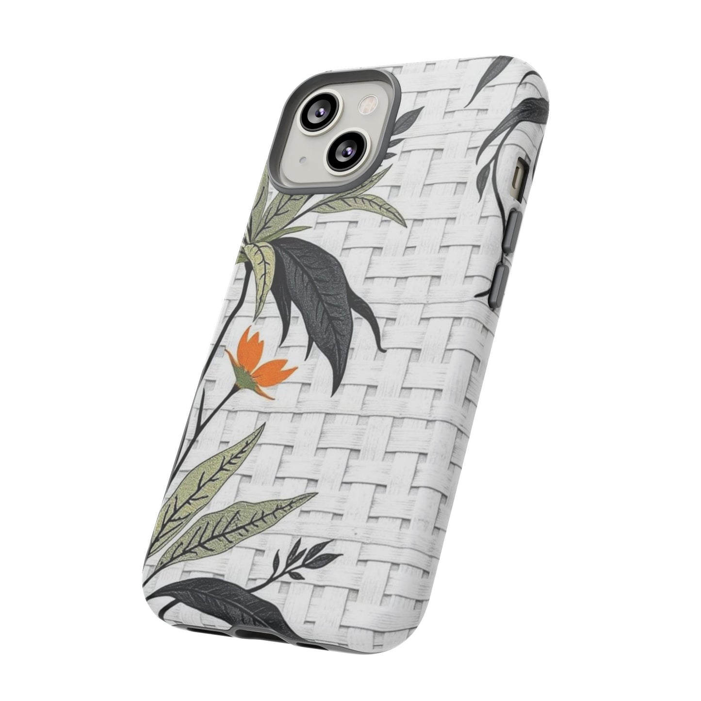 Floral Woven Tough Phone Case — Protective Botanical iPhone Cover