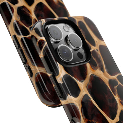 Phone Case — Brown Leather Dot Texture Rugged Protective Cover