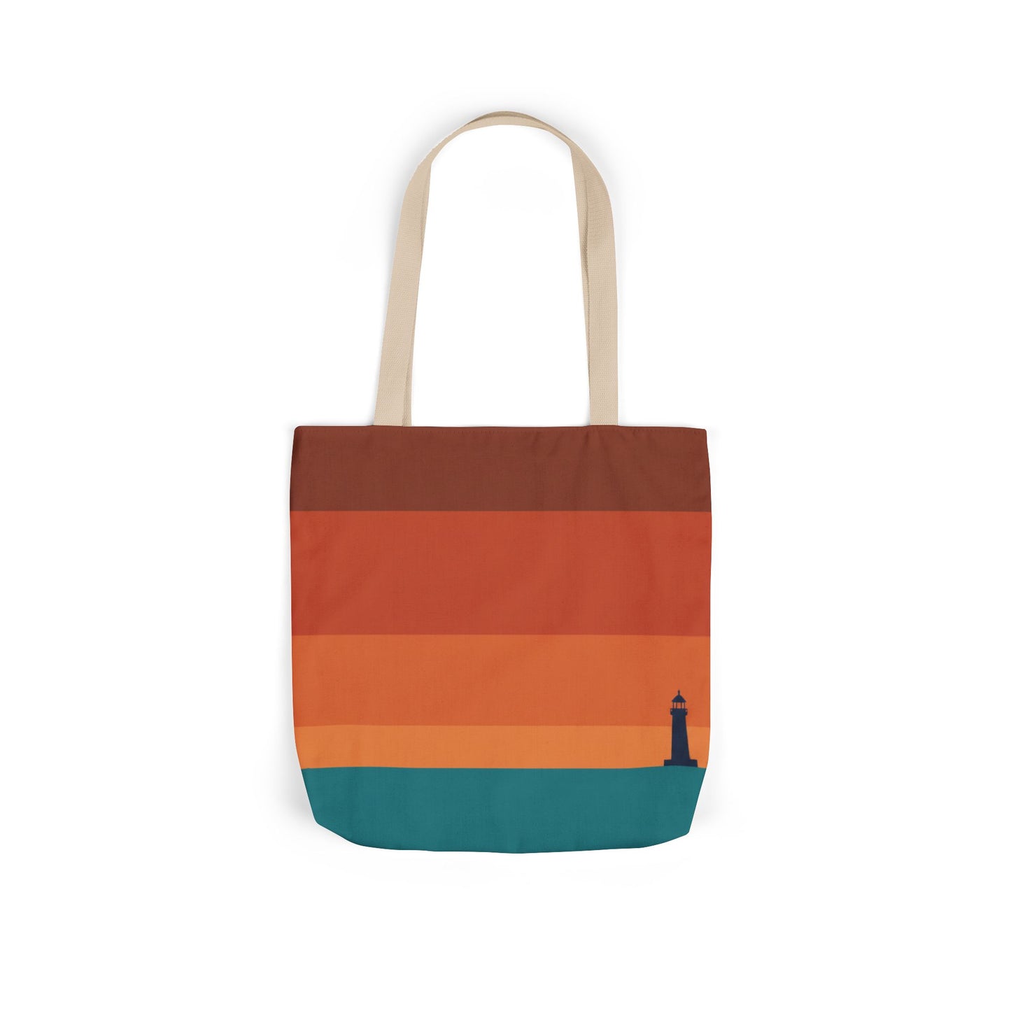 Lighthouse Sunset Canvas Tote Bag