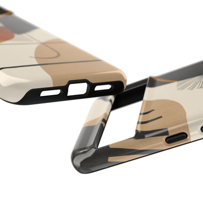 Abstract Earth Tone Phone Case — Mid-Century Minimalist Tough Case