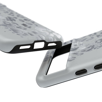 Gray Leopard Print Tough Phone Case