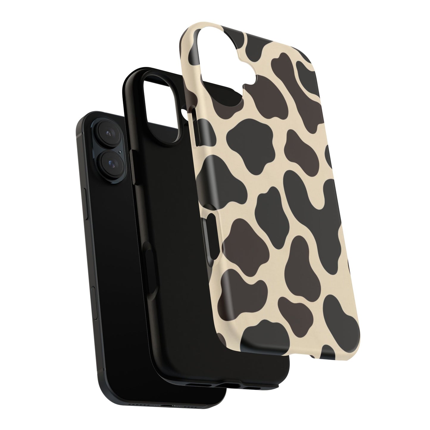 Cow Print Phone Case — Black & Cream Protective  Case