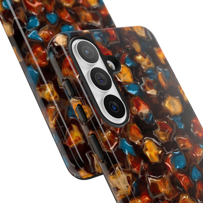 Phone Case - Amber Tortoiseshell Mosaic Protective Cover