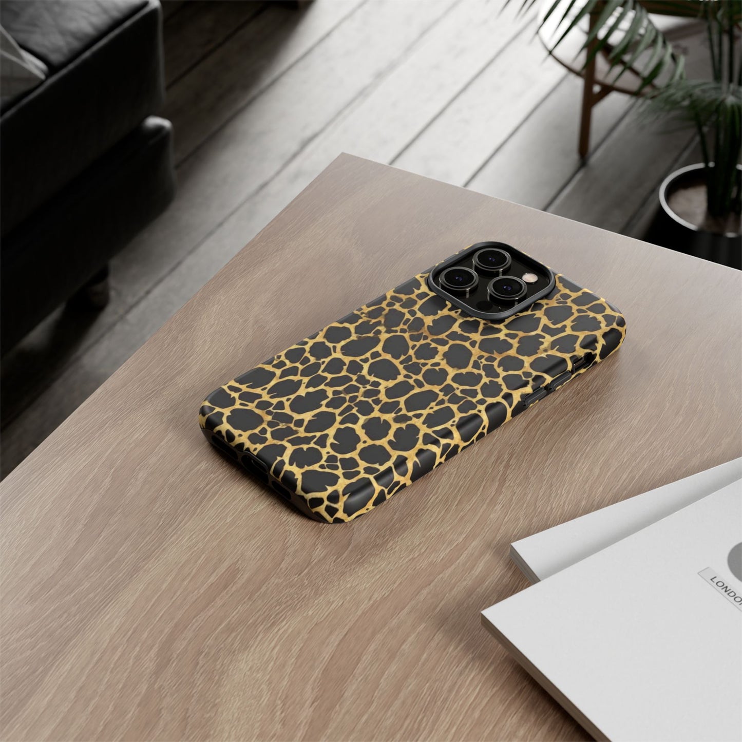 Giraffe Print Tough Phone Case — Durable Leopard-Style Protective Cover