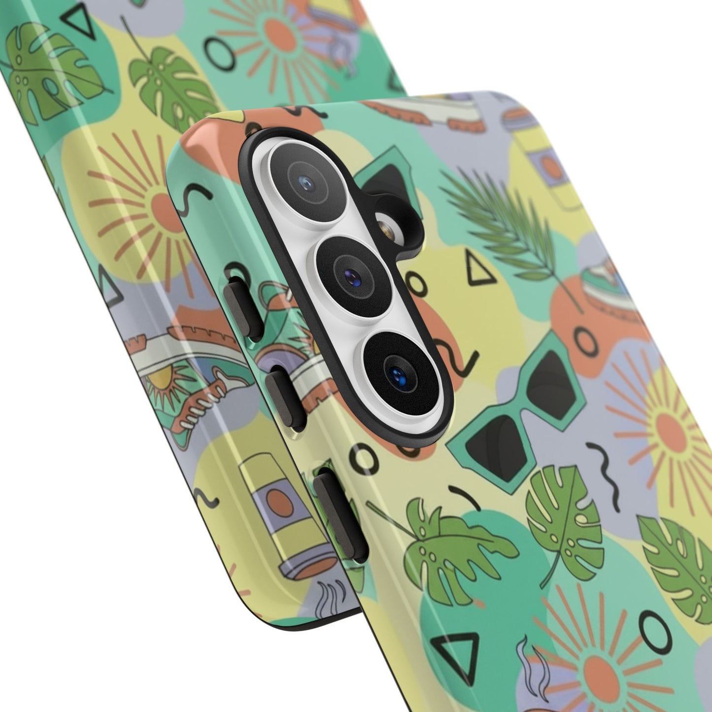 Tropical Summer Phone Case — Retro Sunglasses, Sneakers & Palm Pattern