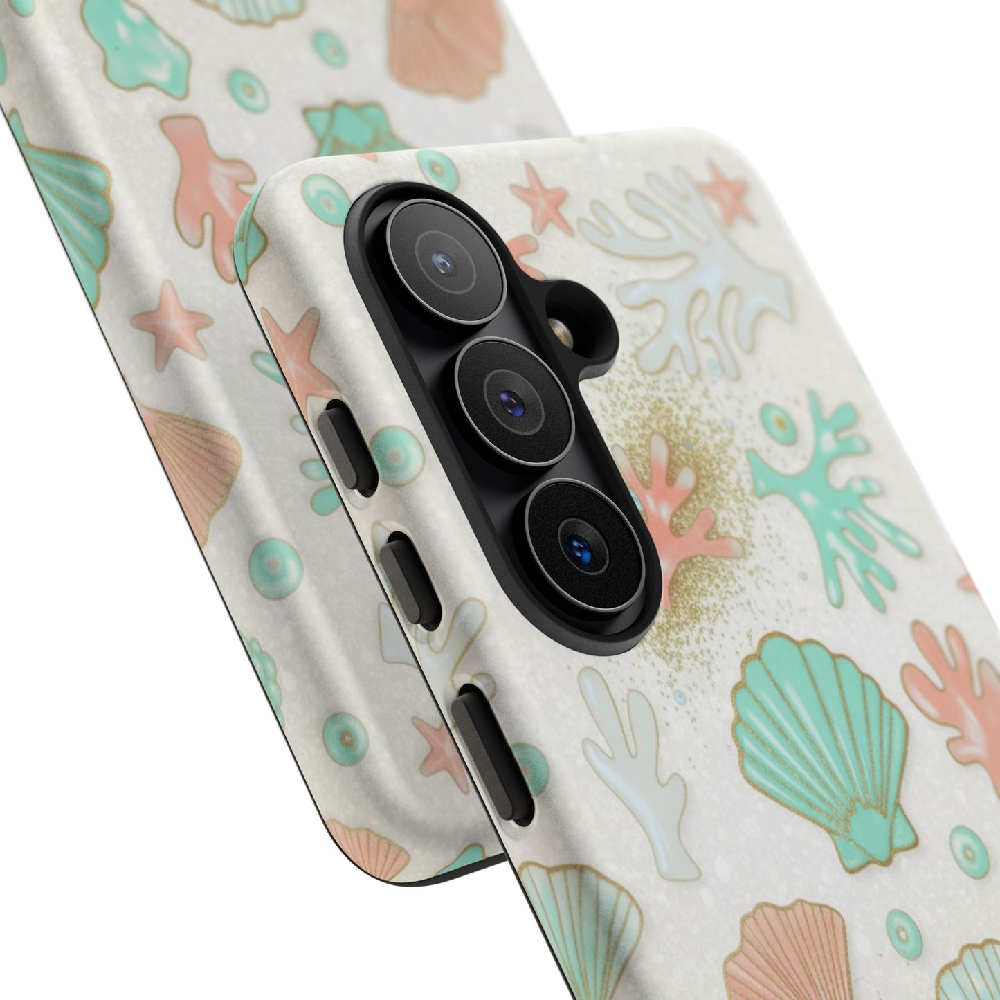 Seashell Coral Phone Case — Pastel Beach Shells Protective Tough Case