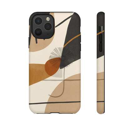 Abstract Earth Tone Phone Case — Mid-Century Minimalist Tough Case