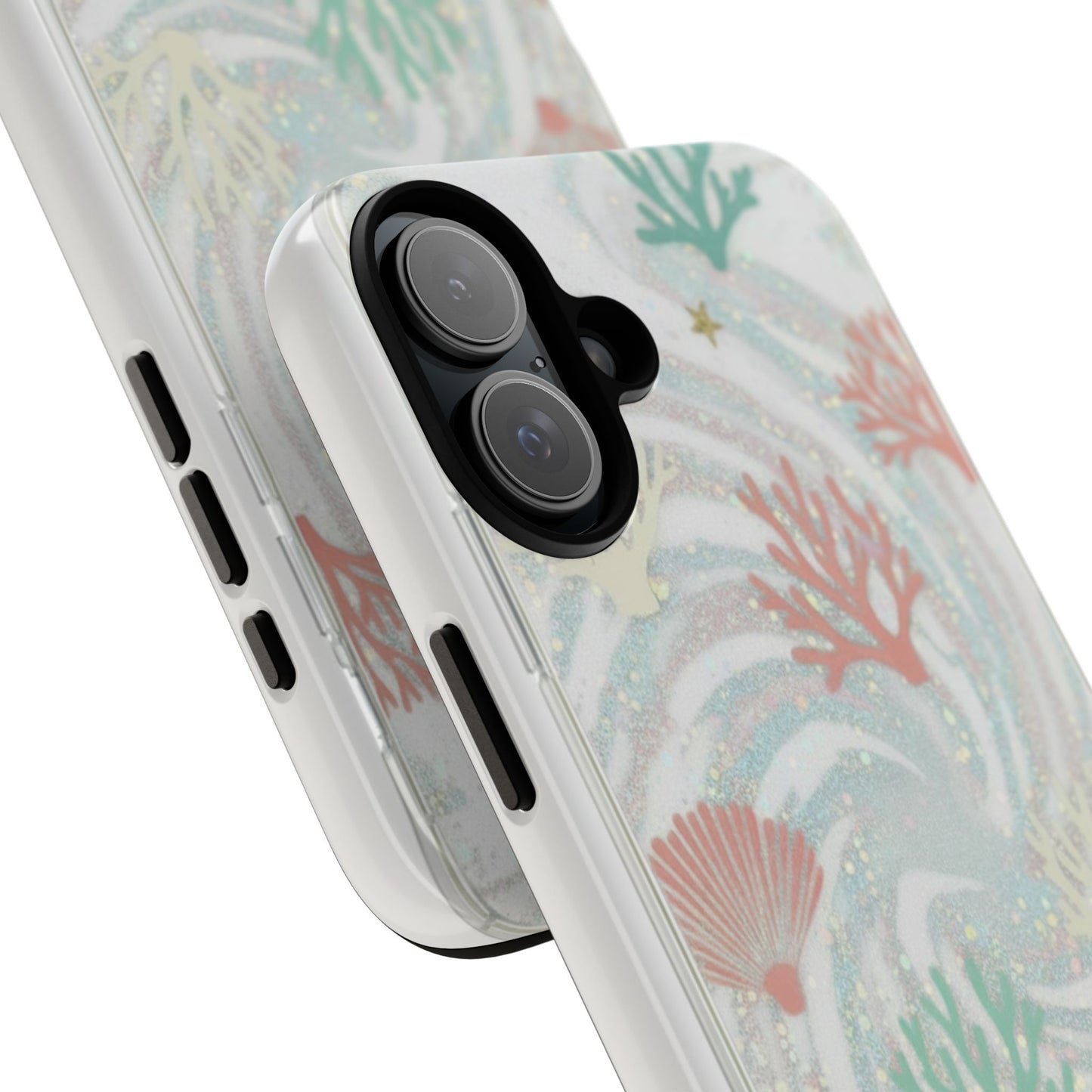 Seafoam Coral Tough Phone Case - Pastel Ocean Wave Design