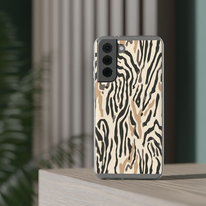 Zebra Stripe Phone Case – Neutral Animal Print Flexi Case