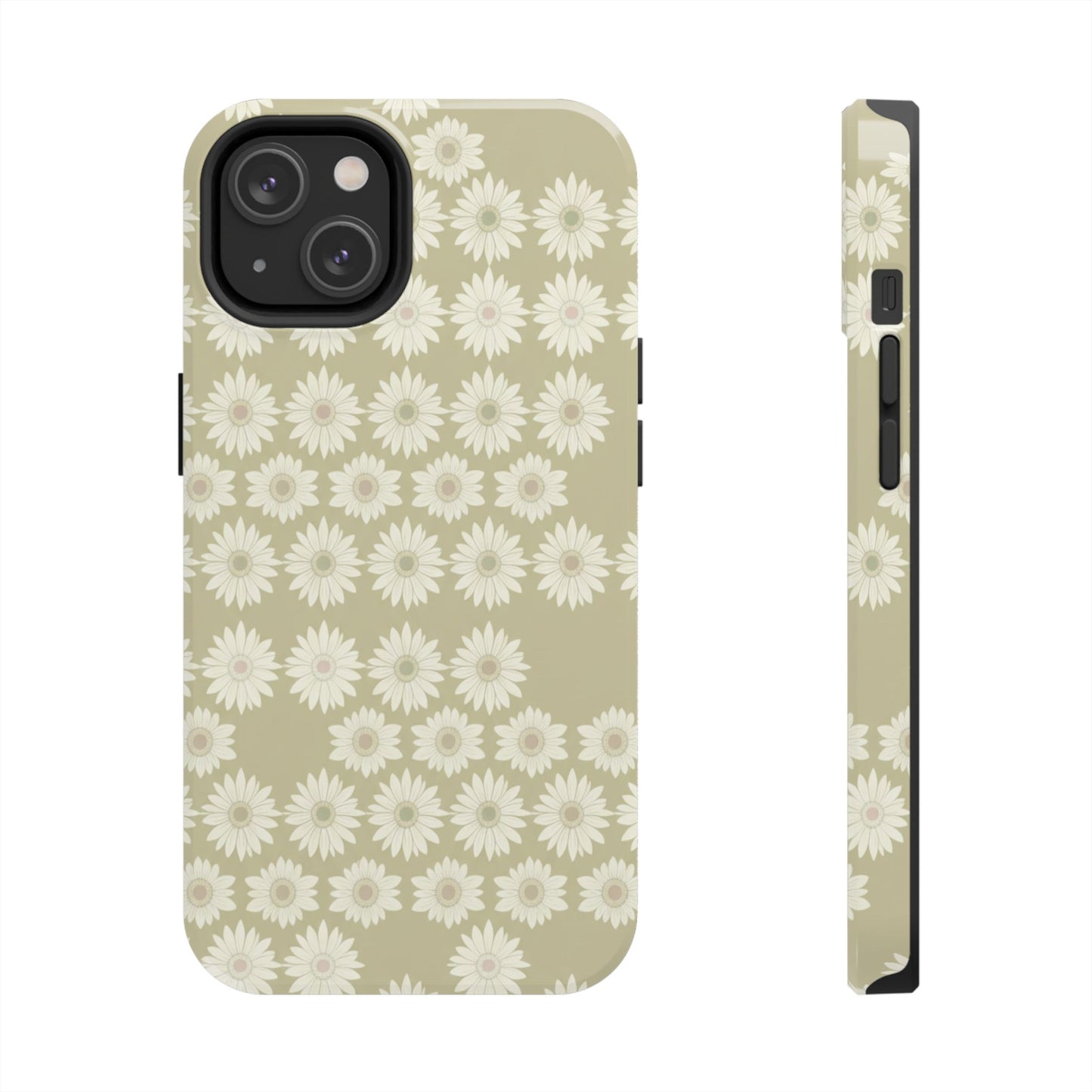 Daisy Pattern Tough Phone Case — Protective Floral iPhone Cover