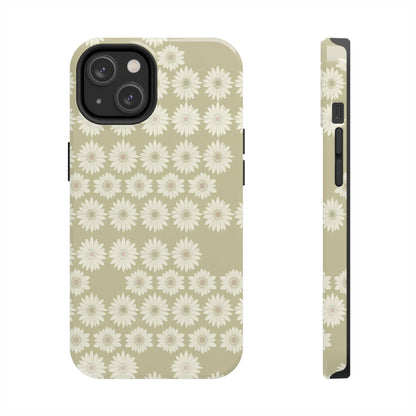 Daisy Pattern Tough Phone Case — Protective Floral iPhone Cover