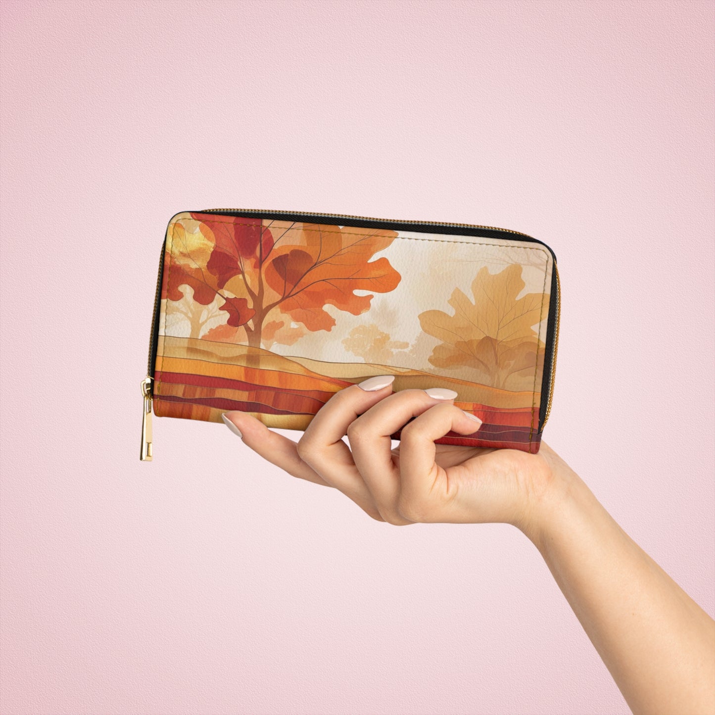Women's Maple Mirage Wallet – Abstract Autumn Vegan Wallet