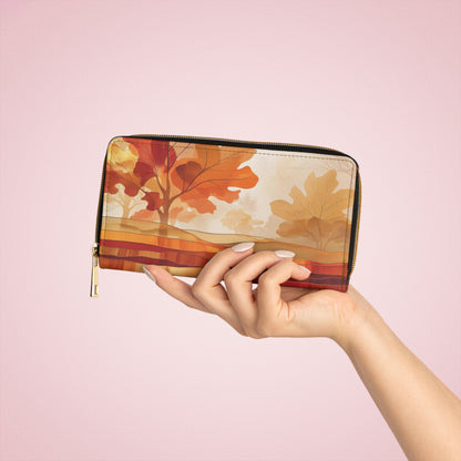 Women's Maple Mirage Wallet – Abstract Autumn Vegan Wallet