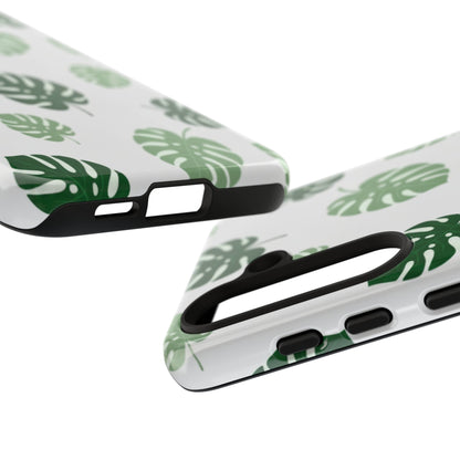 Monstera Leaf Phone Case — Tropical Green Pattern Tough Case
