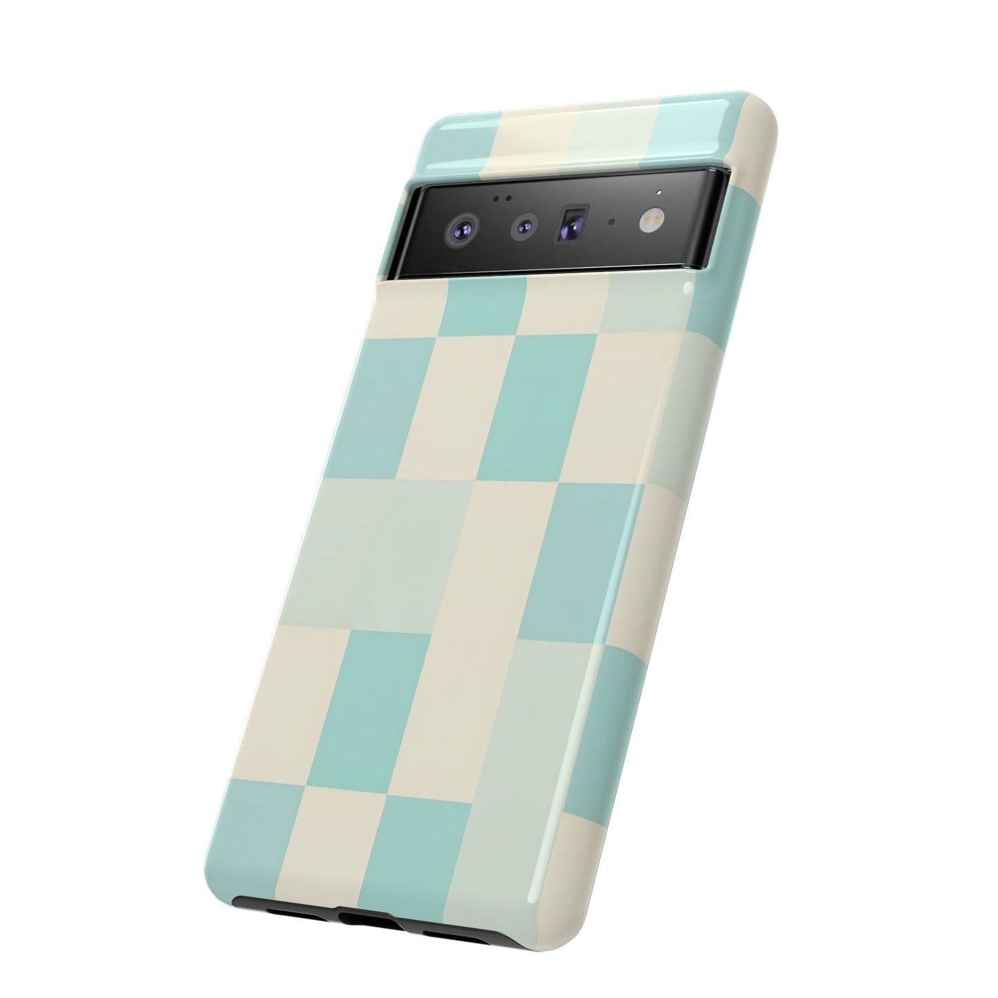 Pastel Checkerboard Tough Case – Mint & Cream Protective Phone Cover