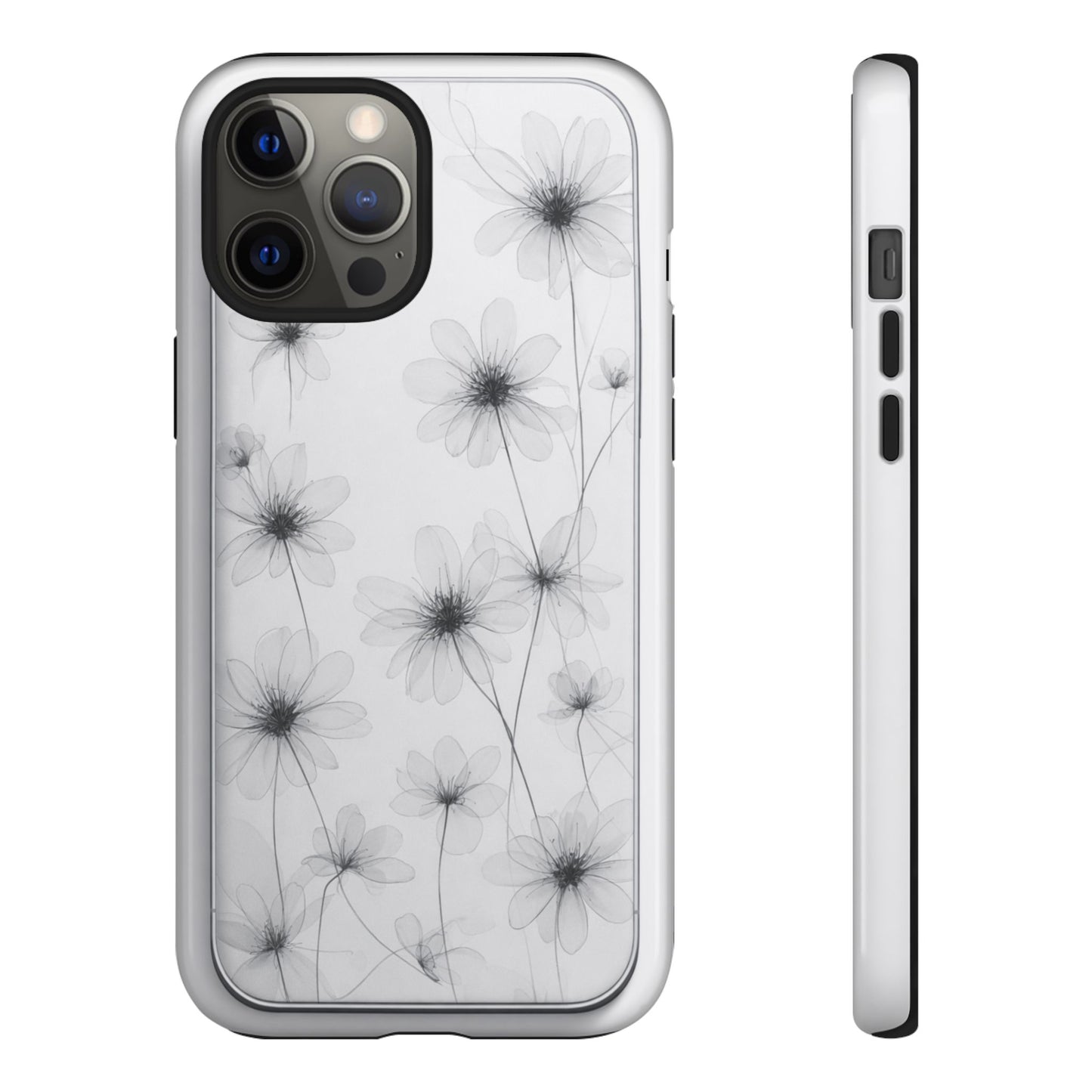 Tough Case — Black & White Floral Tough Phone Case