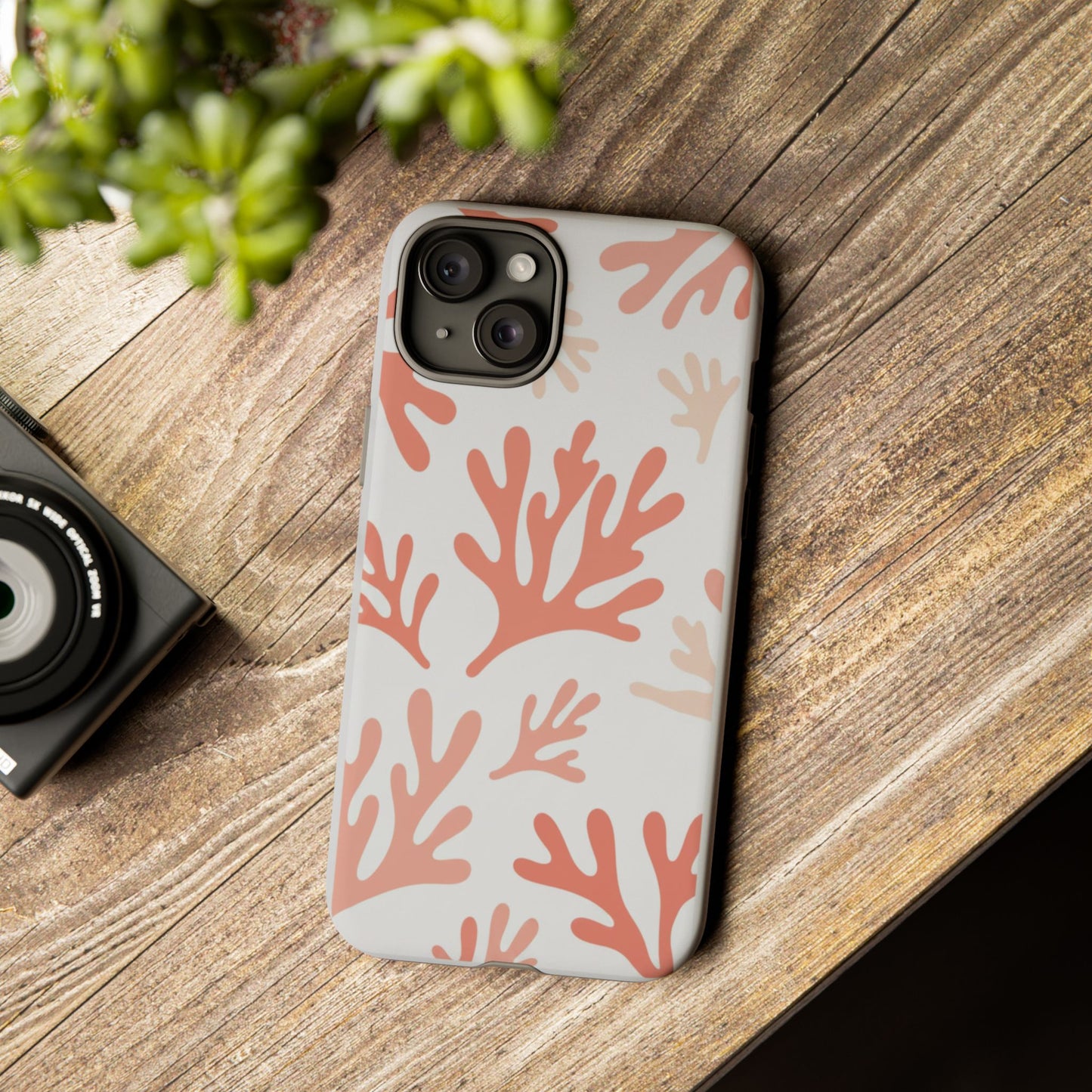 Coral Reef Pattern Tough Phone Case — Pink Beachy Protective Cover