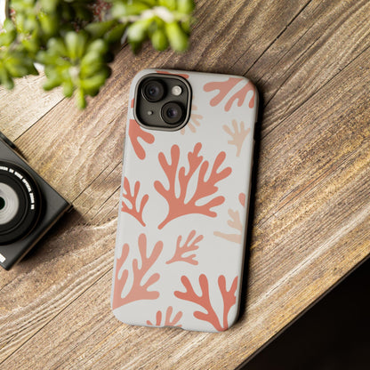 Coral Reef Pattern Tough Phone Case — Pink Beachy Protective Cover