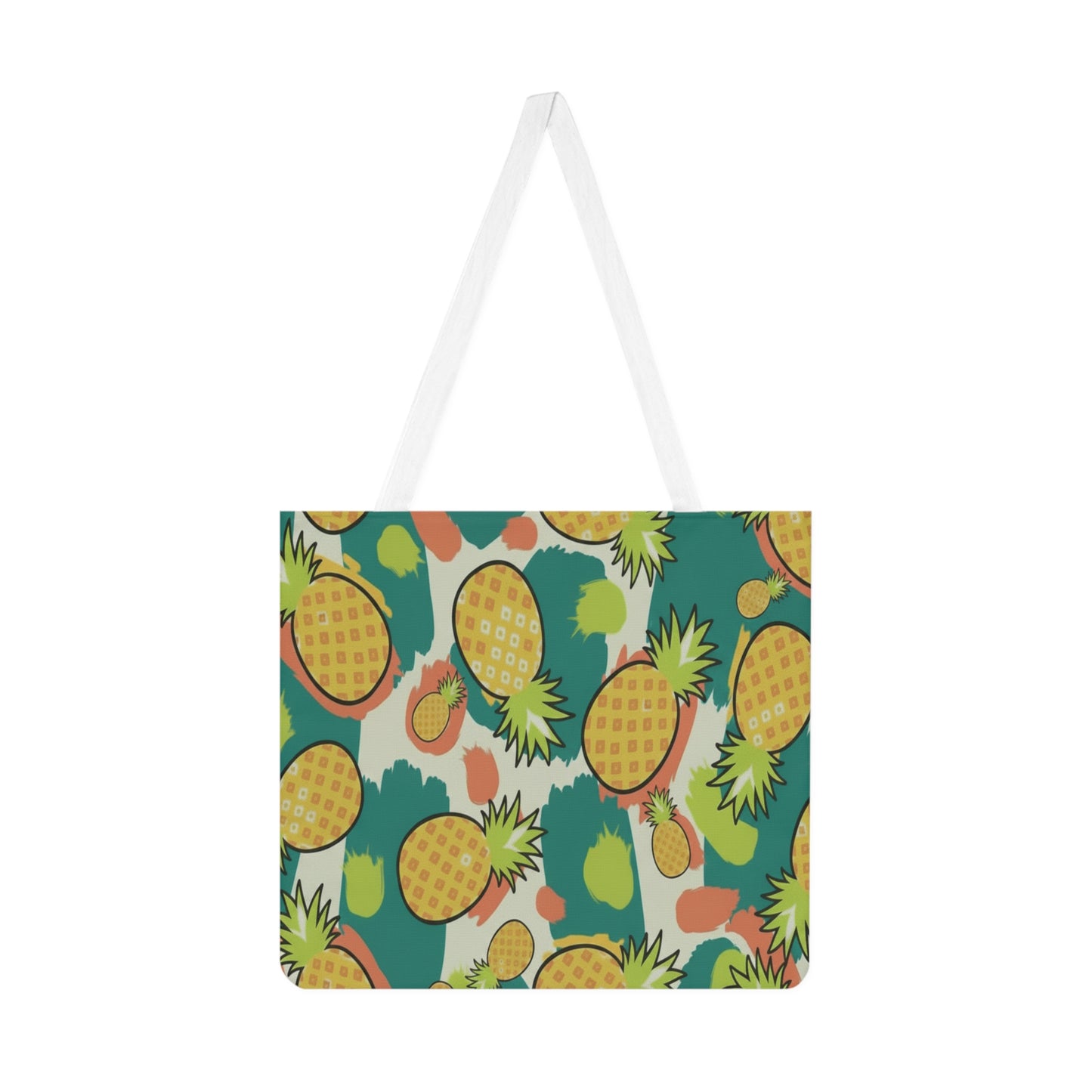 Pineapple Pattern Shoulder Tote Bag – Tropical Fruit Print Beach & Market Tote