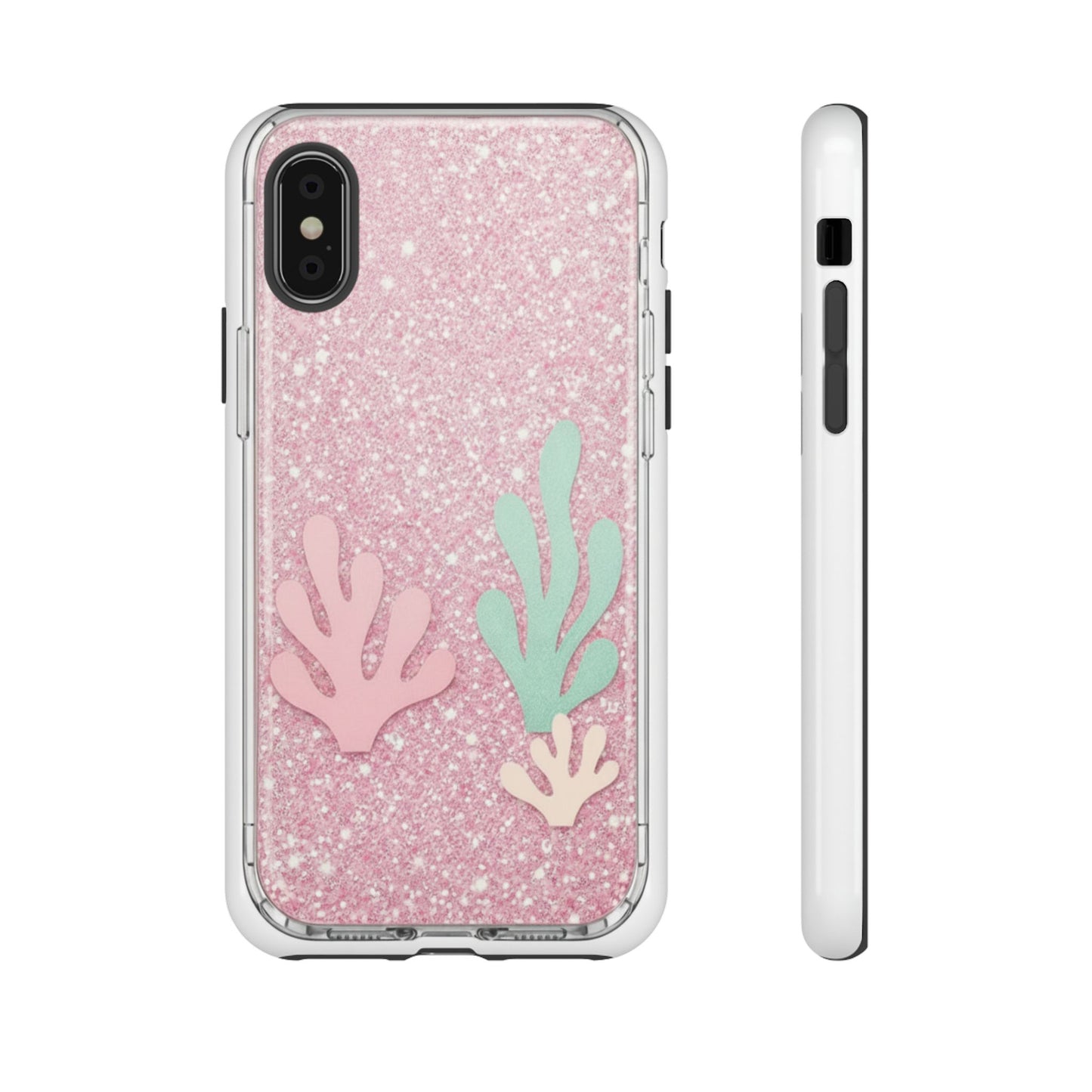 Pink Glitter Seaweed Tough Case - Sparkle Protective Phone Cover