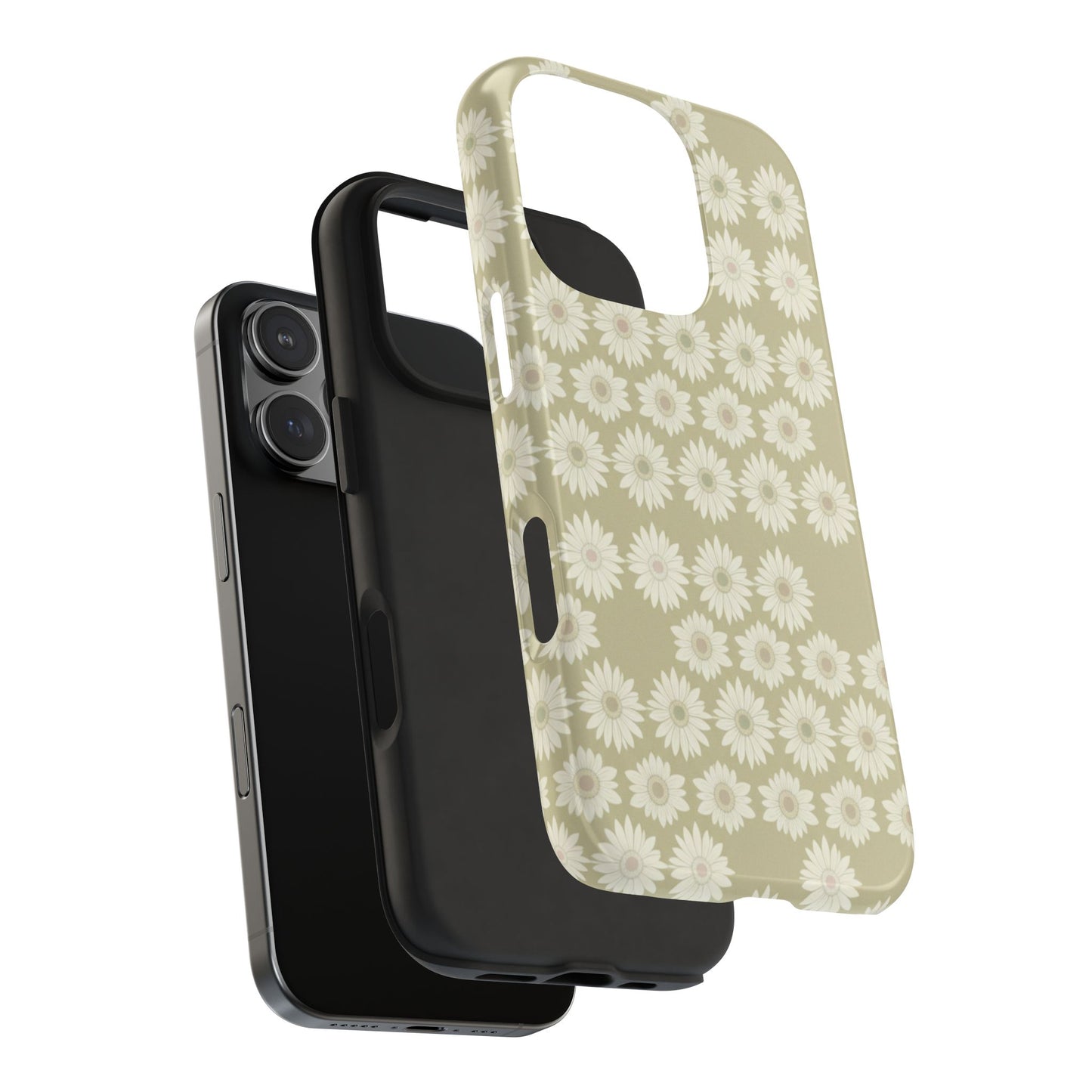 Daisy Pattern Tough Phone Case — Protective Floral iPhone Cover