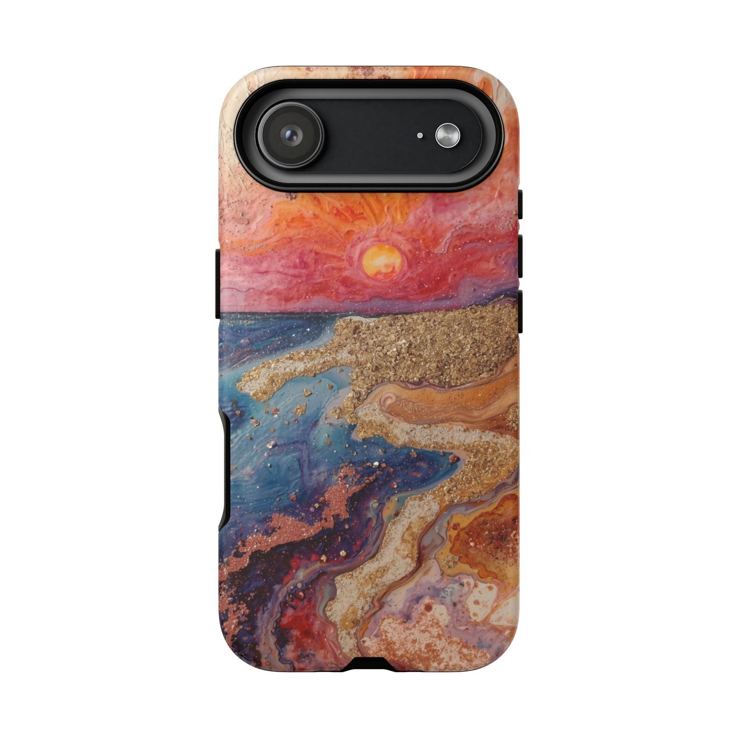 Sunset Coast Phone Case — Colorful Abstract Beach Art Tough Case