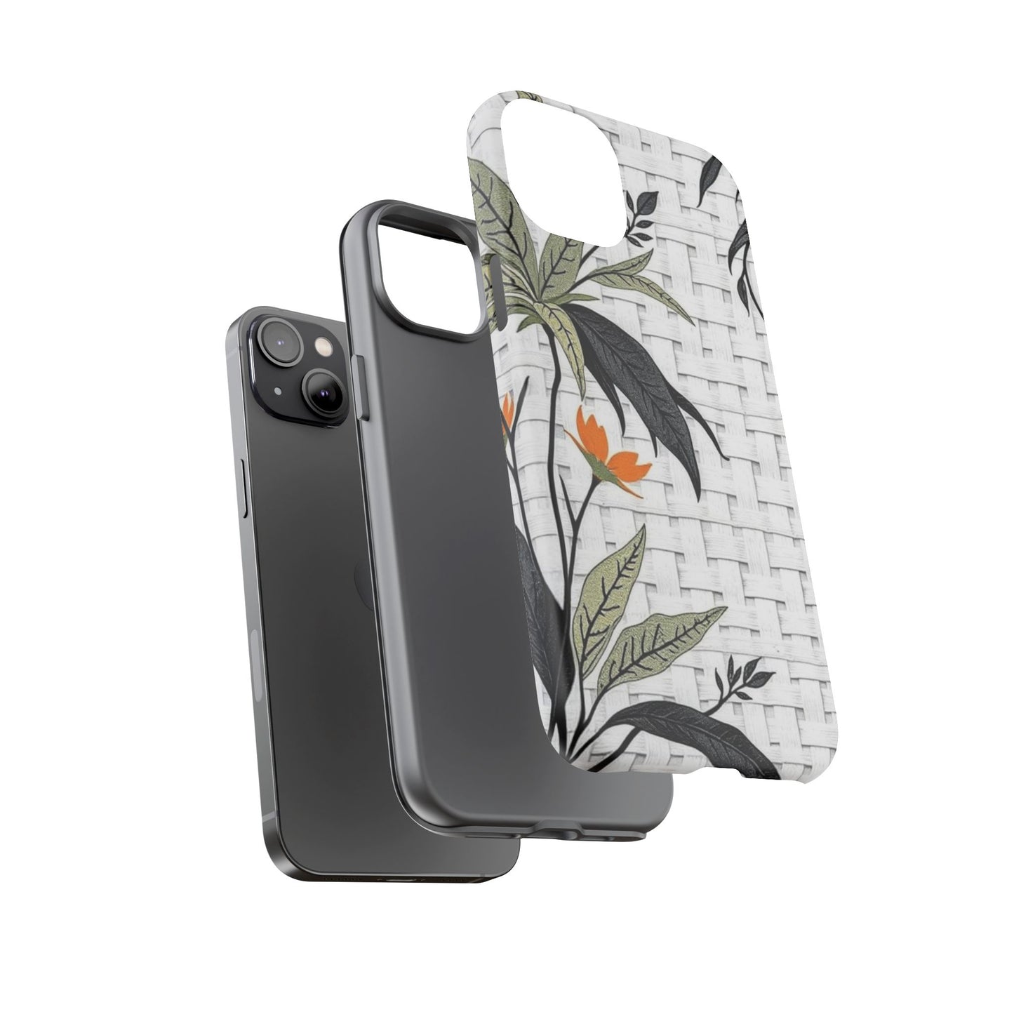 Floral Woven Tough Phone Case — Protective Botanical iPhone Cover